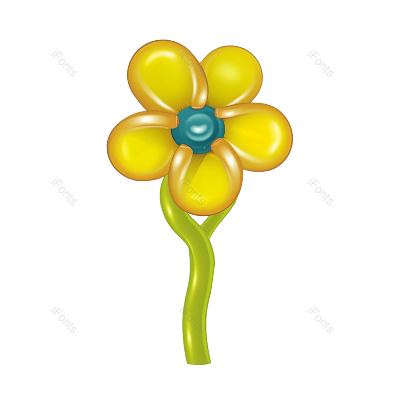 黄色的花图片,气球元素,白色背景PNG,渐变背景免抠素材